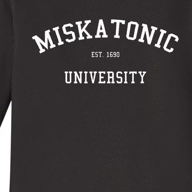 Miskatonic University Realistic Emblem Baby Long Sleeve Bodysuit