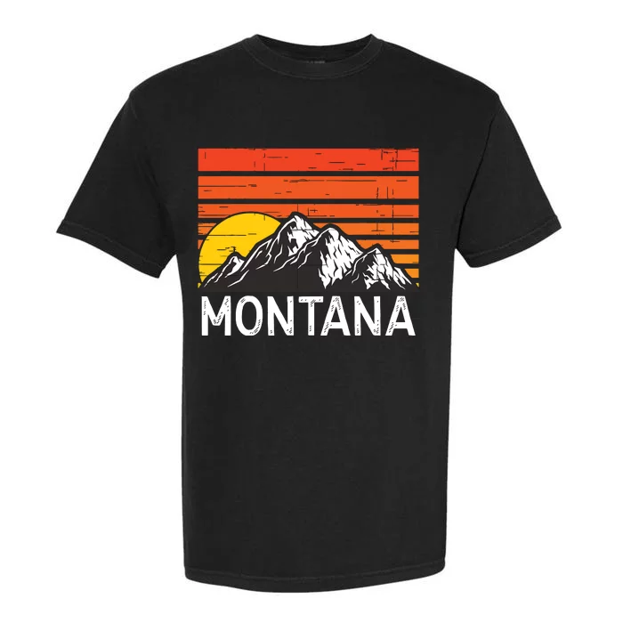 Montana Usa Retro Vintage Mountain Garment-Dyed Heavyweight T-Shirt