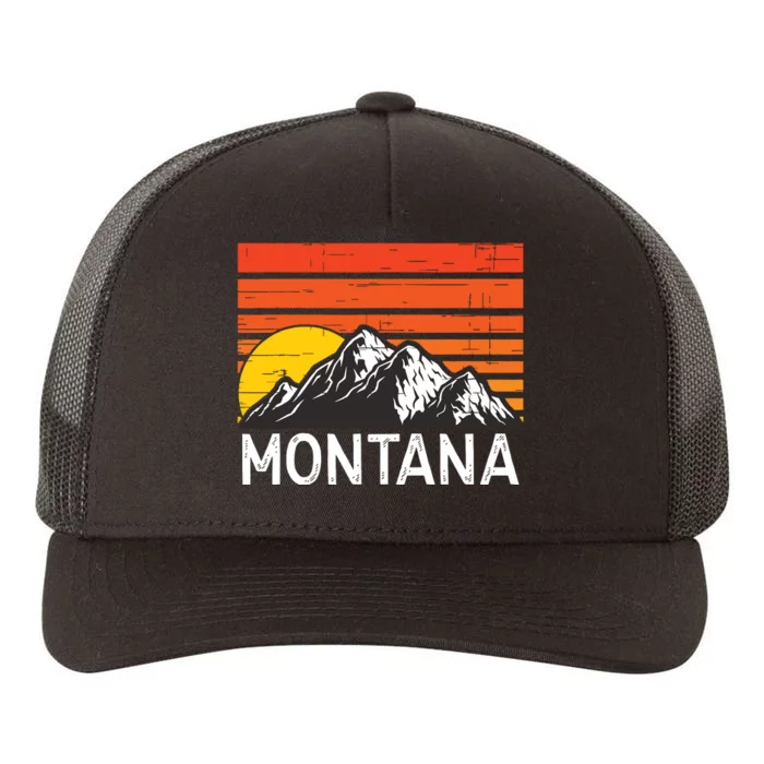 Montana Usa Retro Vintage Mountain Yupoong Adult 5-Panel Trucker Hat