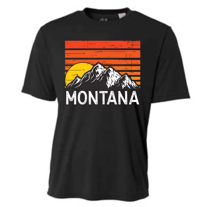 Montana Usa Retro Vintage Mountain Cooling Performance Crew T-Shirt