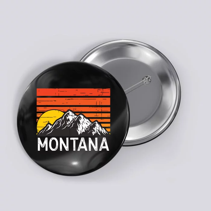 Montana Usa Retro Vintage Mountain Button