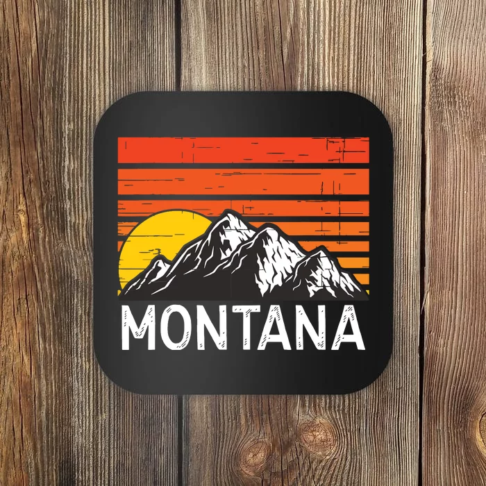 Montana Usa Retro Vintage Mountain Coaster