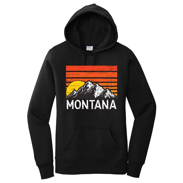 Montana Usa Retro Vintage Mountain Women's Pullover Hoodie