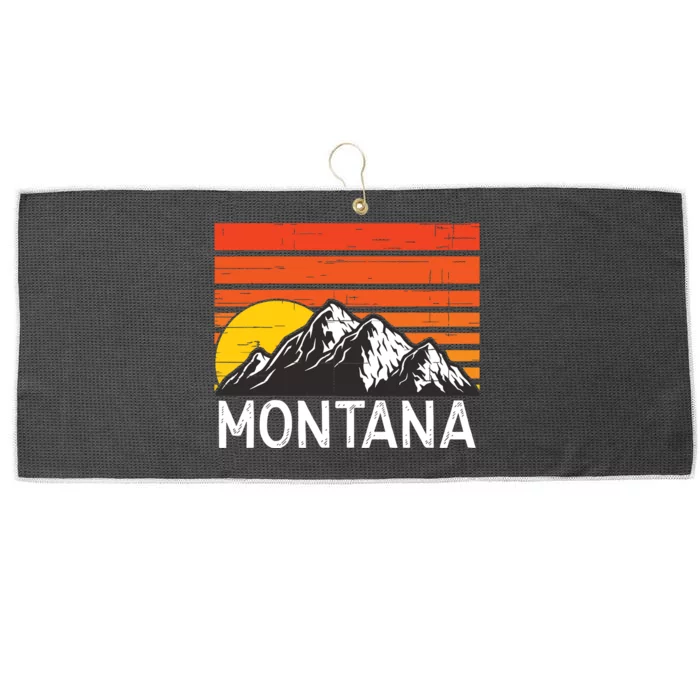 Montana Usa Retro Vintage Mountain Large Microfiber Waffle Golf Towel