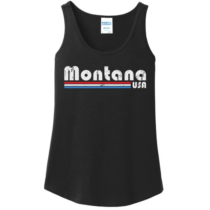 Montana Usa Retro Vintage State Gift Ladies Essential Tank