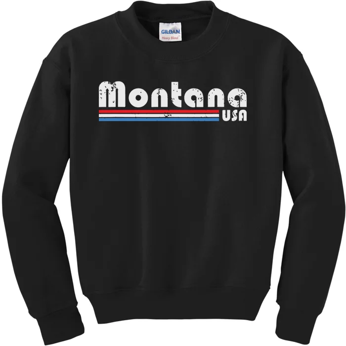 Montana Usa Retro Vintage State Gift Kids Sweatshirt