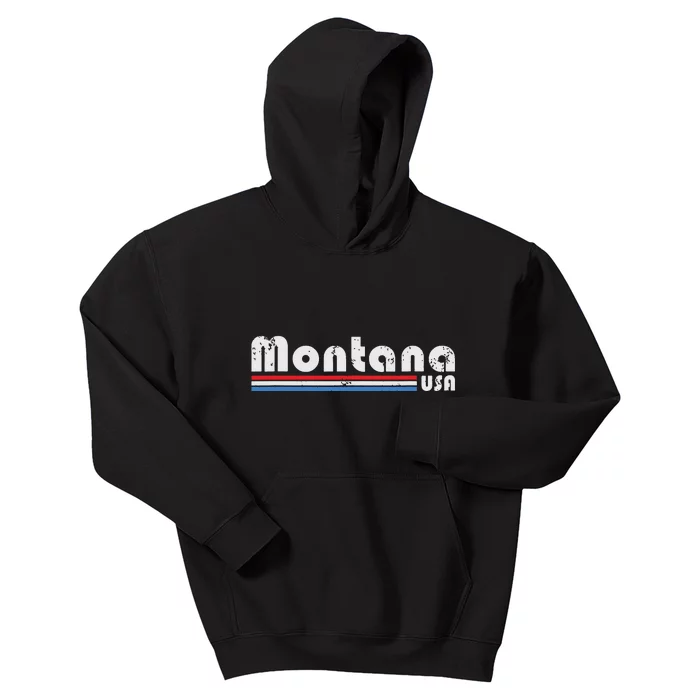 Montana Usa Retro Vintage State Gift Kids Hoodie