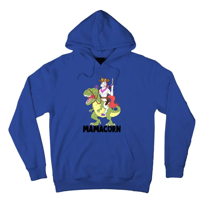 Mama Unicorn Riding Dinosaur Trex Mamacorn Cow Sheriff Gift Tall Hoodie