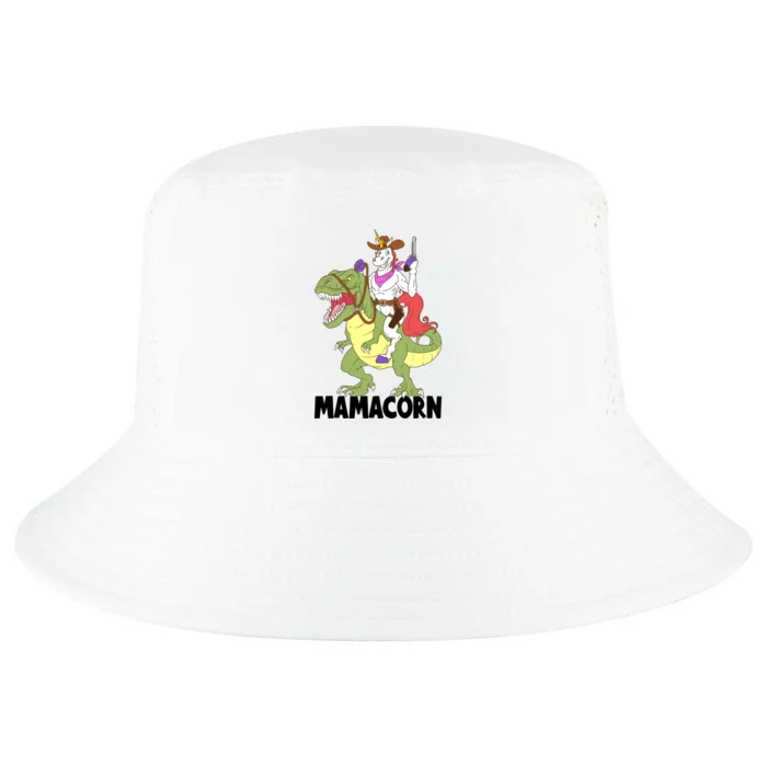 Mama Unicorn Riding Dinosaur Trex Mamacorn Cow Sheriff Gift Cool Comfort Performance Bucket Hat