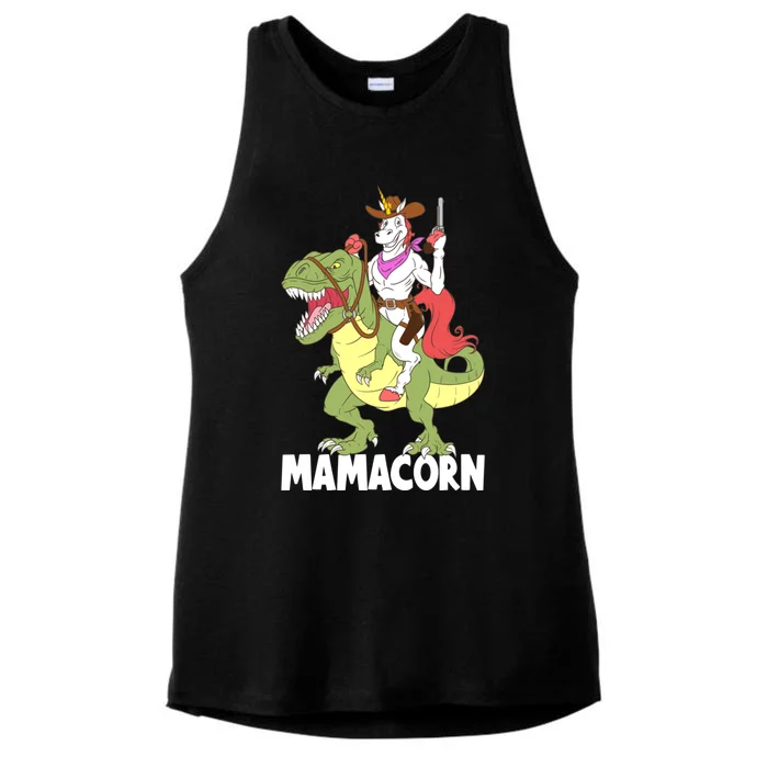 Mama Unicorn Riding Trex Dinosaur Mamacorn Cow Sheriff Great Gift Ladies Tri-Blend Wicking Tank