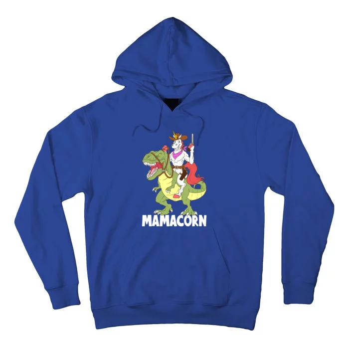 Mama Unicorn Riding Trex Dinosaur Mamacorn Cow Sheriff Great Gift Tall Hoodie