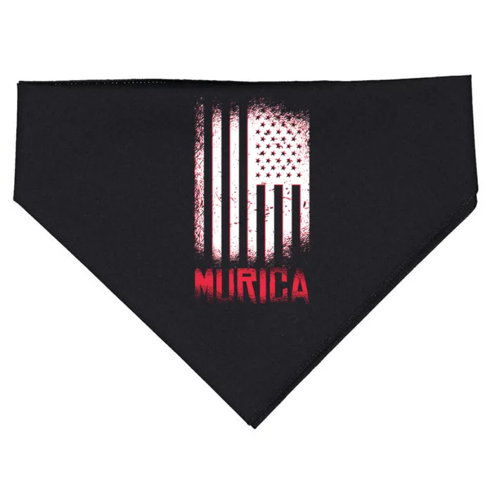 Murica American Flag Patriotic USA-Made Doggie Bandana