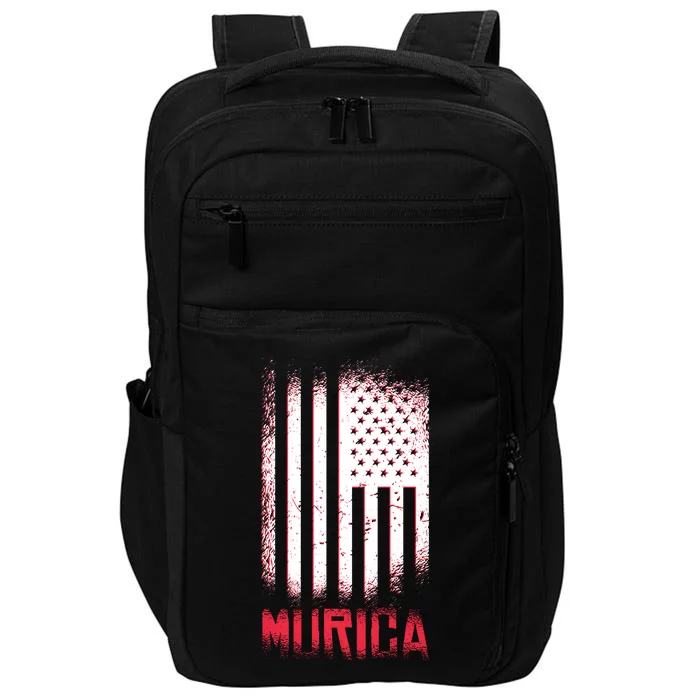 Murica American Flag Patriotic Impact Tech Backpack