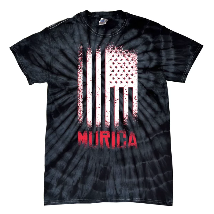 Murica American Flag Patriotic Tie-Dye T-Shirt