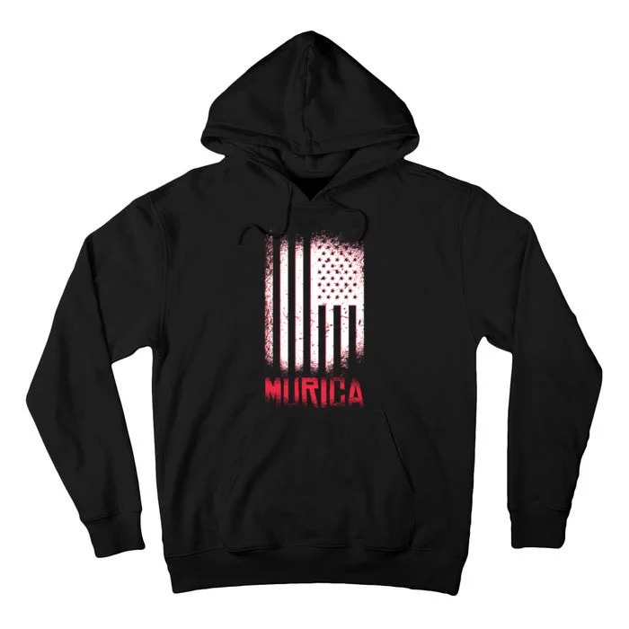 Murica American Flag Patriotic Tall Hoodie