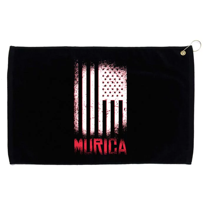 Murica American Flag Patriotic Grommeted Golf Towel