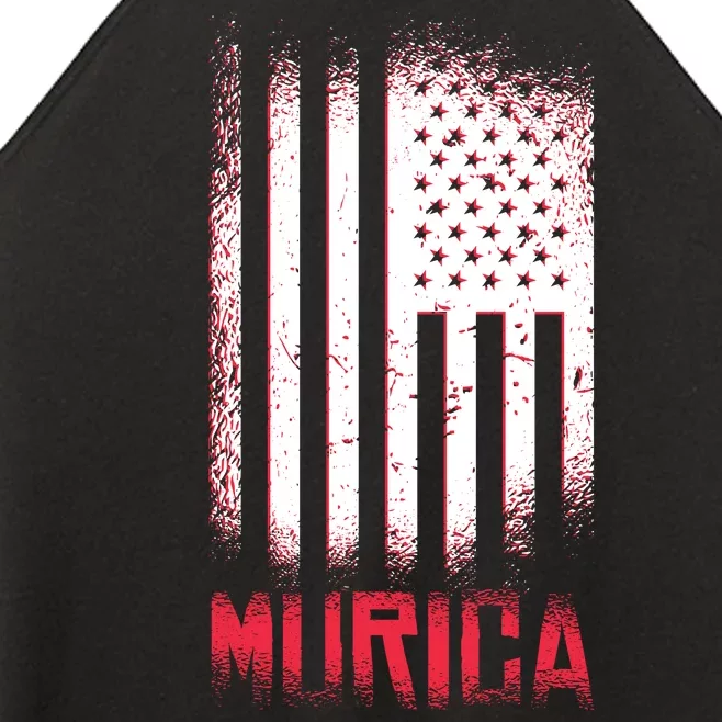 Murica American Flag Patriotic Women’s Perfect Tri Rocker Tank