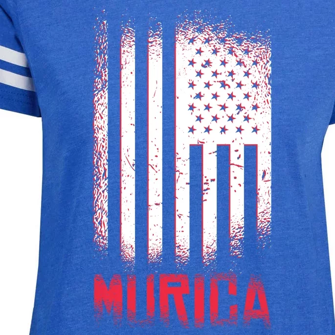 Murica American Flag Patriotic Enza Ladies Jersey Football T-Shirt