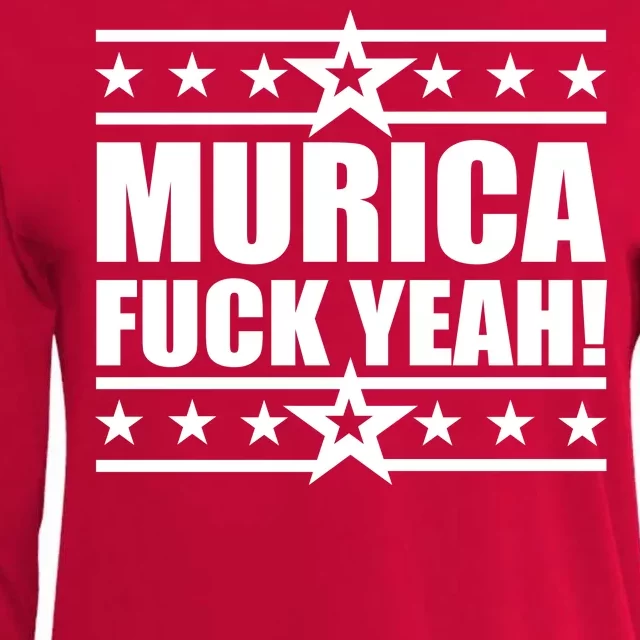 Murica F*ck Yeah! Womens Cotton Relaxed Long Sleeve T-Shirt