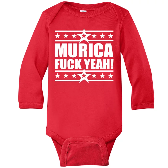 Murica F*ck Yeah! Baby Long Sleeve Bodysuit