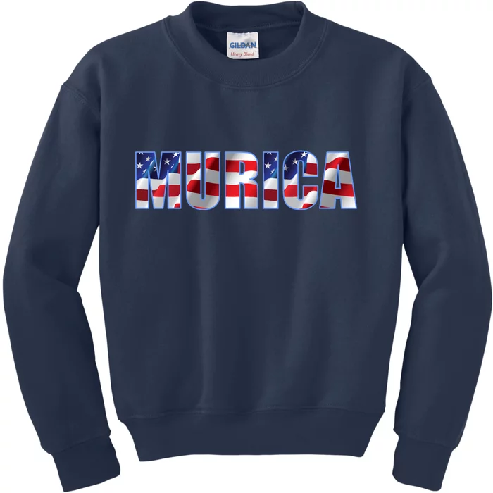 Murica Fourth of July USA Retro Vintage Style Kids Sweatshirt