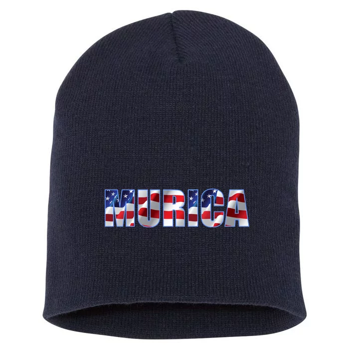 Murica Fourth of July USA Retro Vintage Style Short Acrylic Beanie