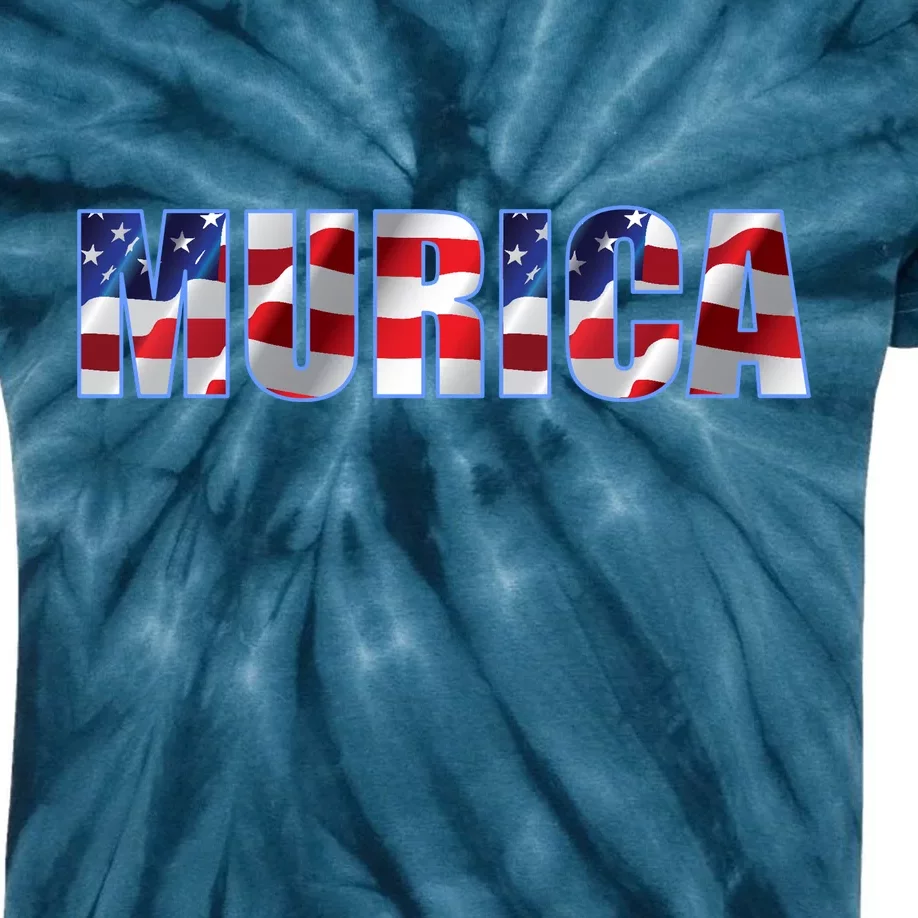 Murica Fourth of July USA Retro Vintage Style Kids Tie-Dye T-Shirt