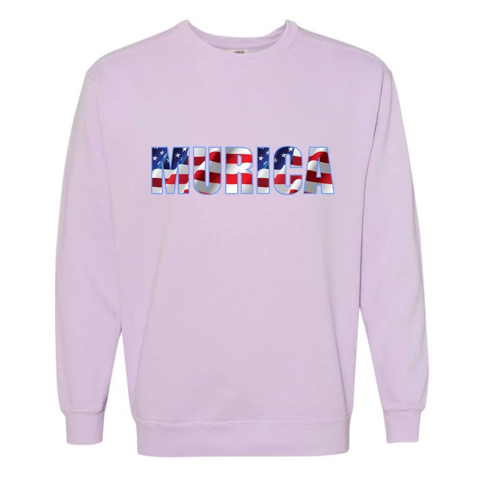 Murica Fourth of July USA Retro Vintage Style Garment-Dyed Sweatshirt