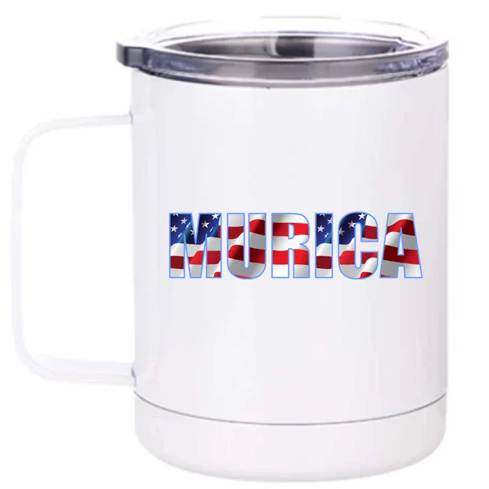 Murica Fourth of July USA Retro Vintage Style Front & Back 12oz Stainless Steel Tumbler Cup