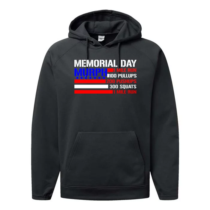 Murph Memorial Day 1 Mile Run Performance Fleece Hoodie