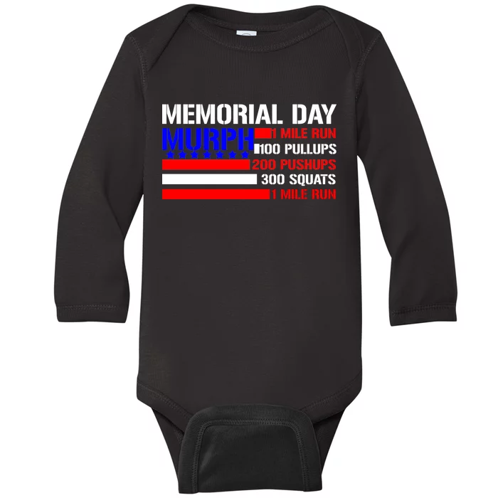 Murph Memorial Day 1 Mile Run Baby Long Sleeve Bodysuit