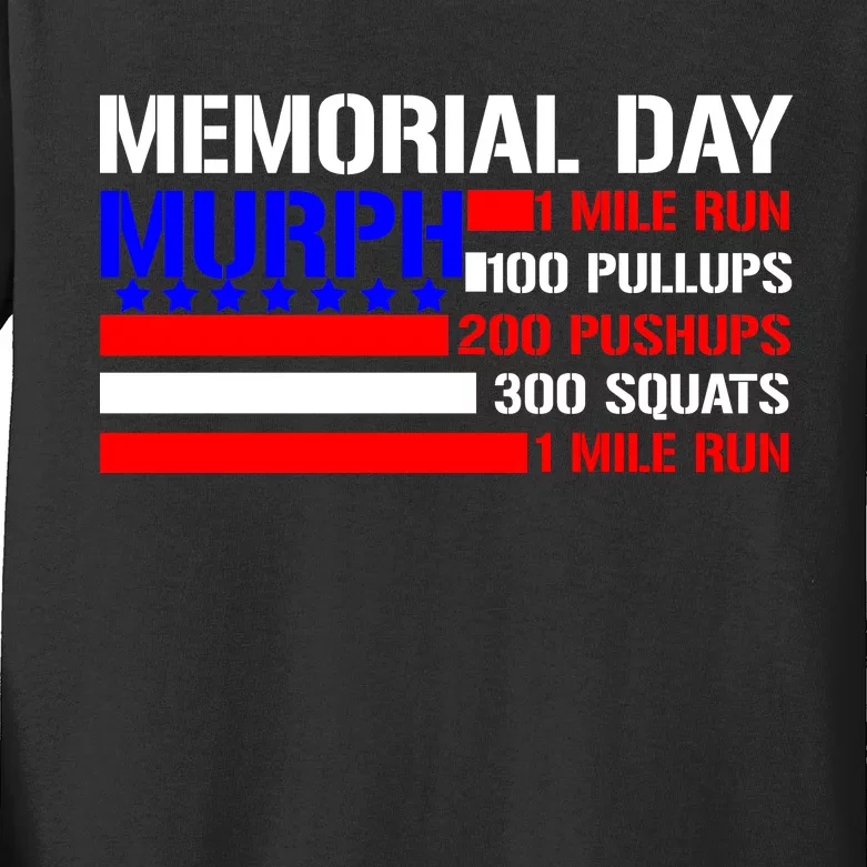 Murph Memorial Day 1 Mile Run Kids Long Sleeve Shirt