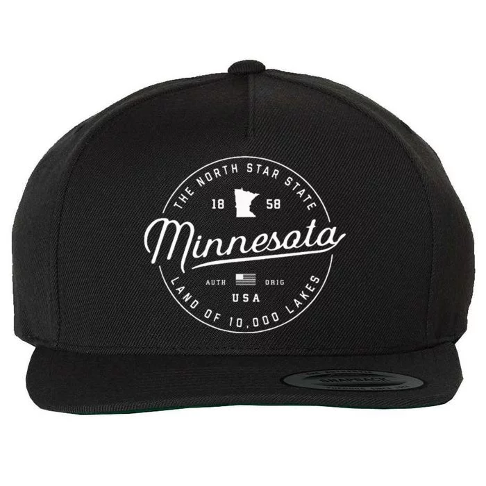 Minnesota  Us State Travel Vacation Mn Usa Wool Snapback Cap