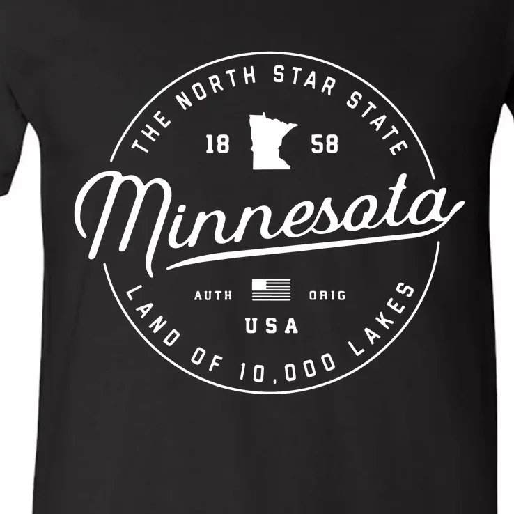 Minnesota Us State Travel Vacation Shirts Mn Usa V-Neck T-Shirt