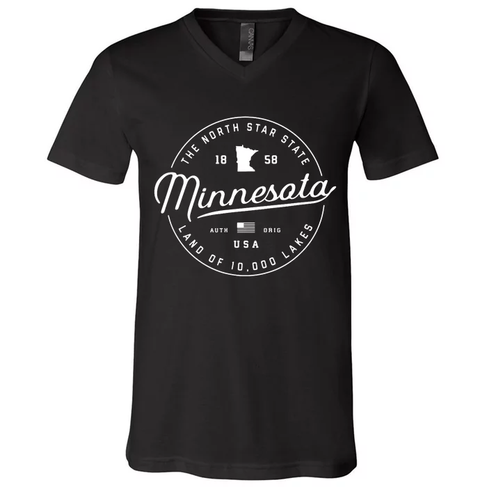 Minnesota Us State Travel Vacation Shirts Mn Usa V-Neck T-Shirt