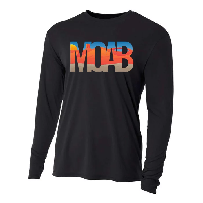 Moab Utah Scenic Landscape Typography Southwestern Cooling Performance Long Sleeve Crew