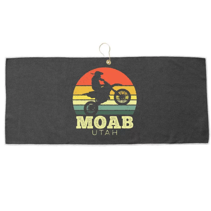 Moab Utah Sunset Dirt Bike Motorcycle Outdoors Large Microfiber Waffle Golf Towel