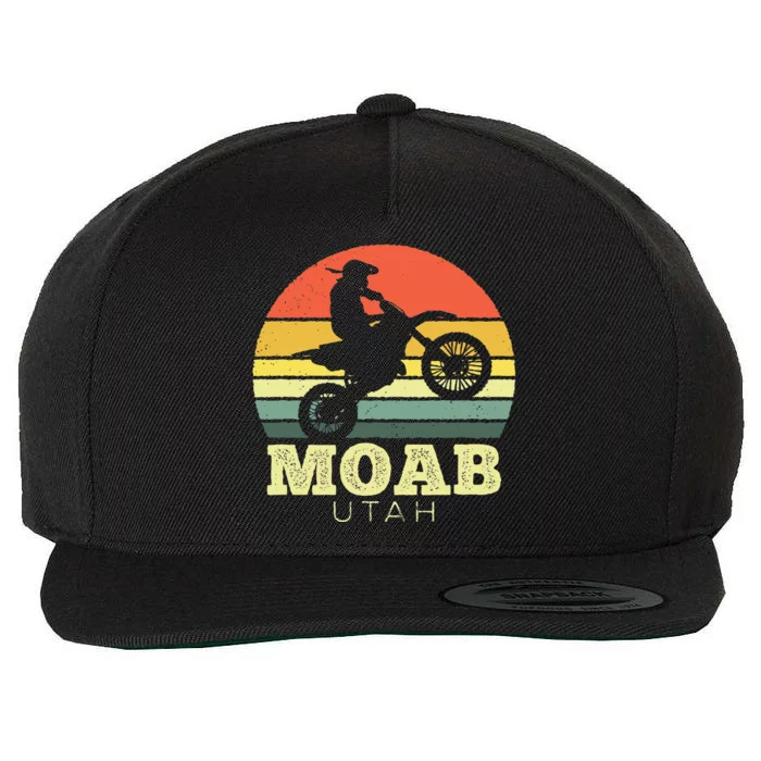 Moab Utah Sunset Dirt Bike Motorcycle Outdoors Wool Snapback Cap