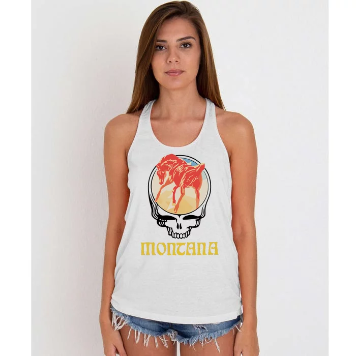 Montana United States Of Dead Women's Knotted Racerback Tank