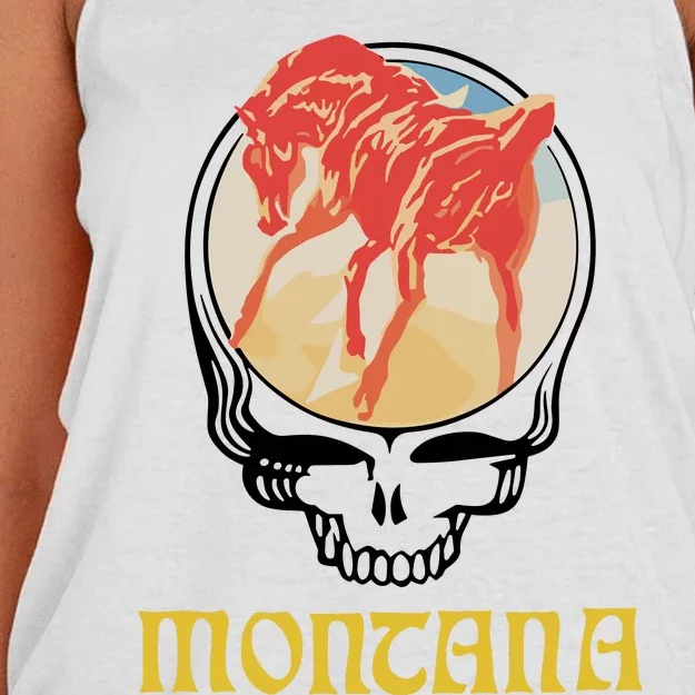 Montana United States Of Dead Women's Knotted Racerback Tank