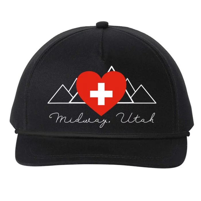 Midway Utah Swiss Days Suisse Flag Switzerland Flag Snapback Five-Panel Rope Hat