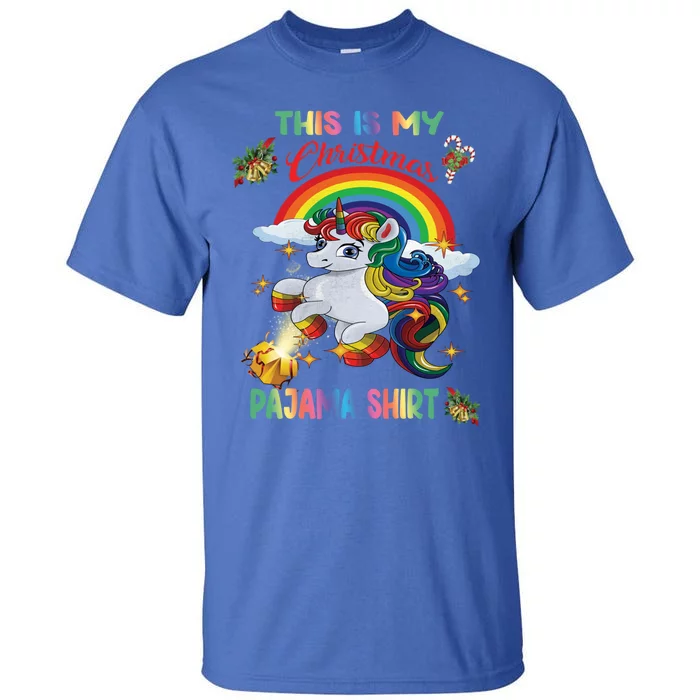 Magical Unicorn Squad This Is My Christmas Pajama Gift Tall T-Shirt