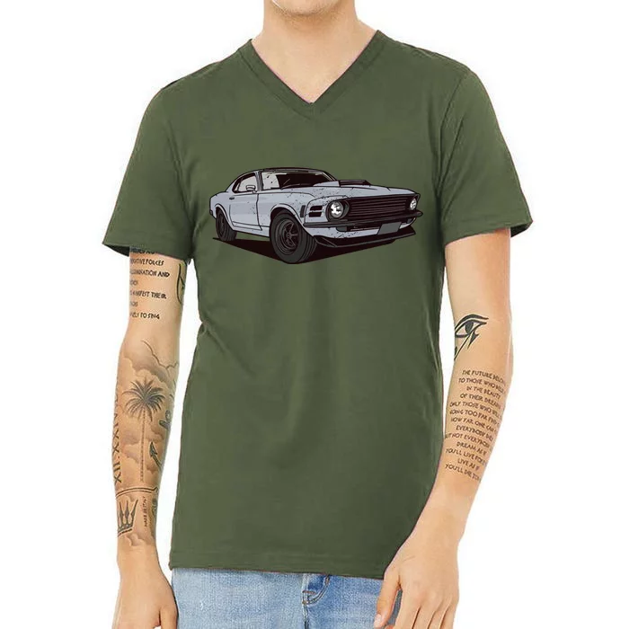 Muscle Race Car V-Neck T-Shirt