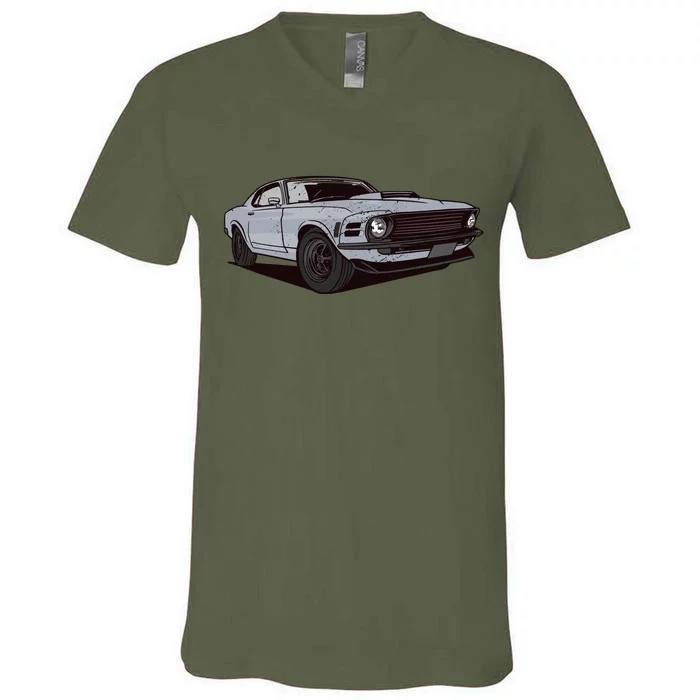 Muscle Race Car V-Neck T-Shirt