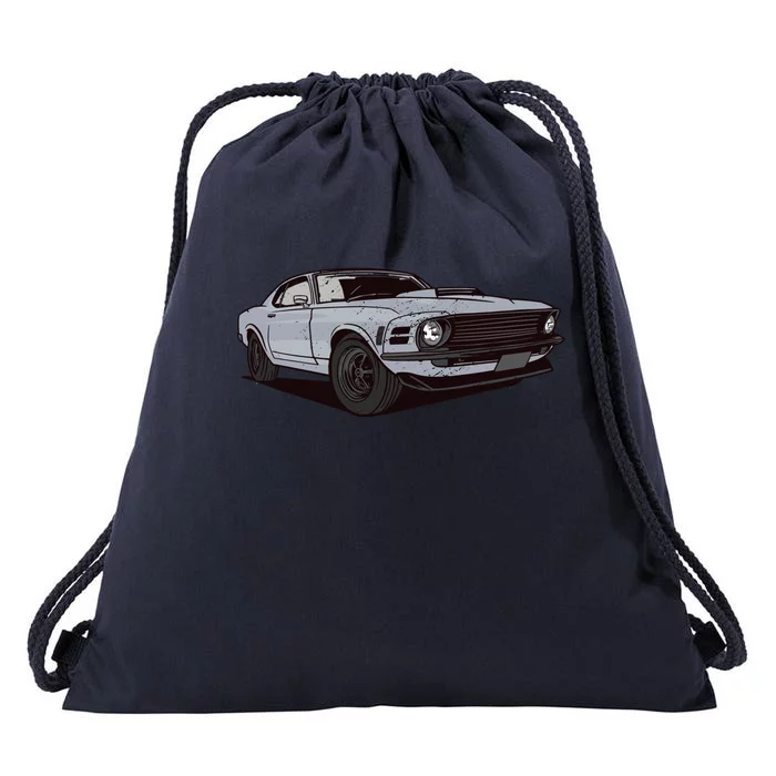 Muscle Race Car Drawstring Bag