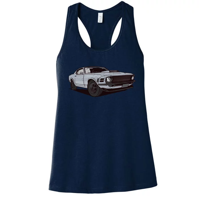 Muscle Race Car Women's Racerback Tank