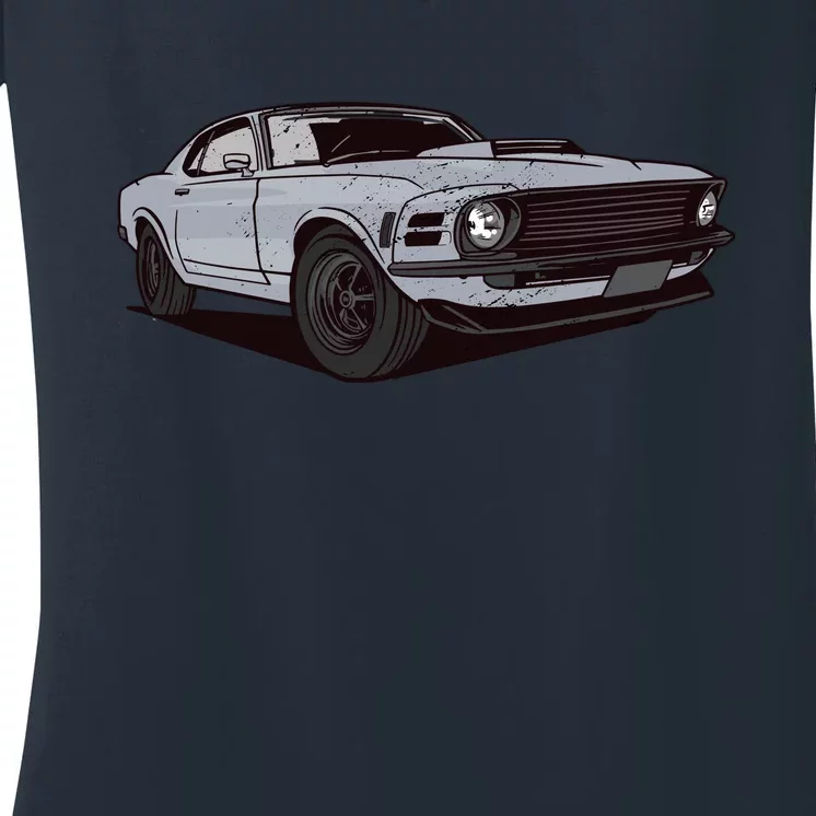 Muscle Race Car Women's V-Neck T-Shirt