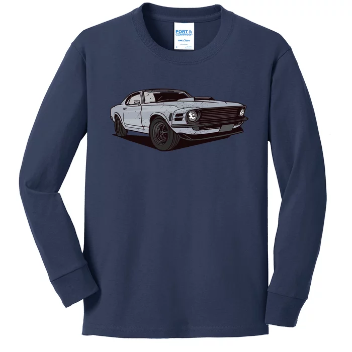 Muscle Race Car Kids Long Sleeve Shirt