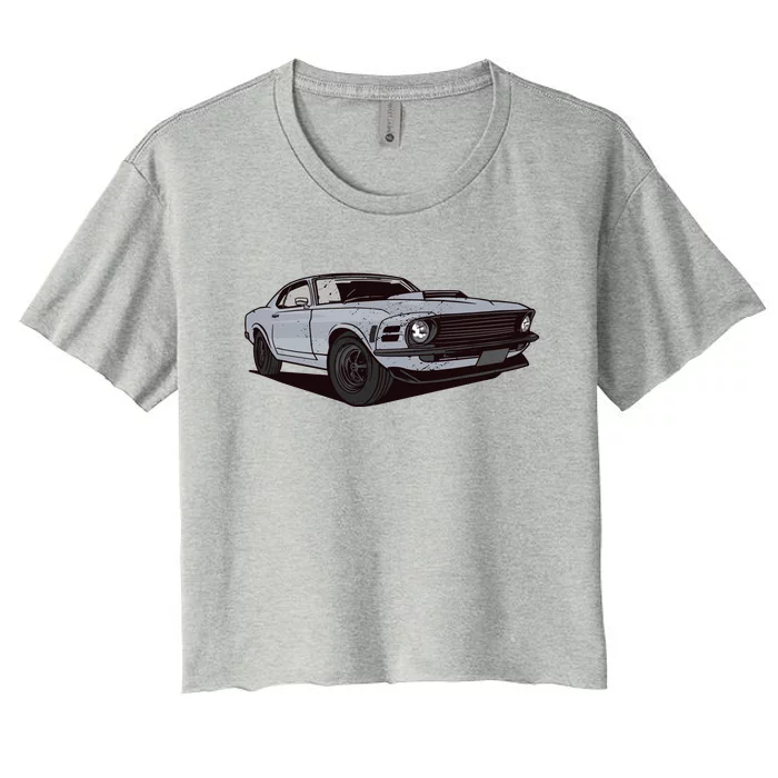 Muscle Race Car Women's Crop Top Tee