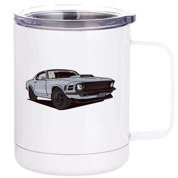 Muscle Race Car Front & Back 12oz Stainless Steel Tumbler Cup